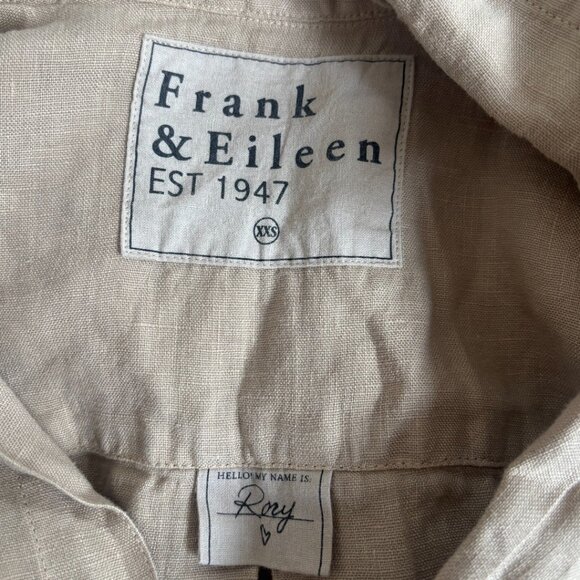 Frank & Eileen Rory Washed Linen Maxi Shirtdress In Sand Beige Size XXS - Picture 5 of 5